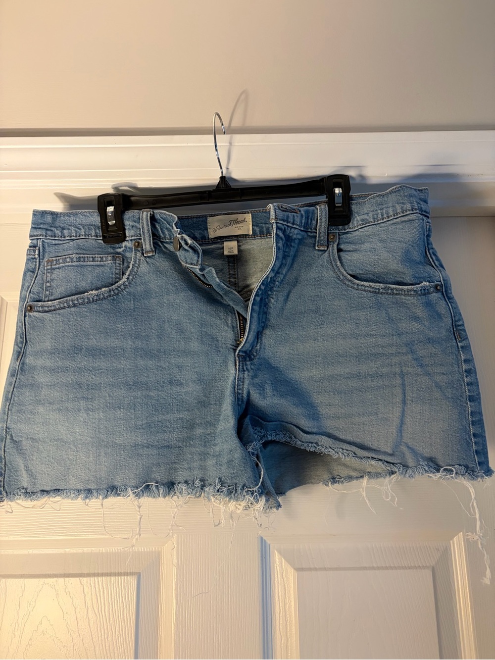 Universal Thread Light Blue Frayed Hem Denim Shorts